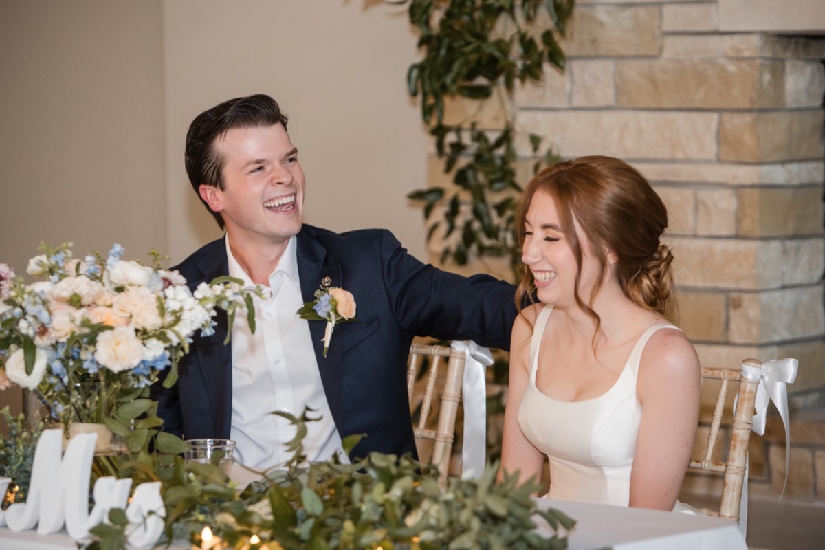 Family portraits with bride O and groom C at Canyonwood Ridge wedding