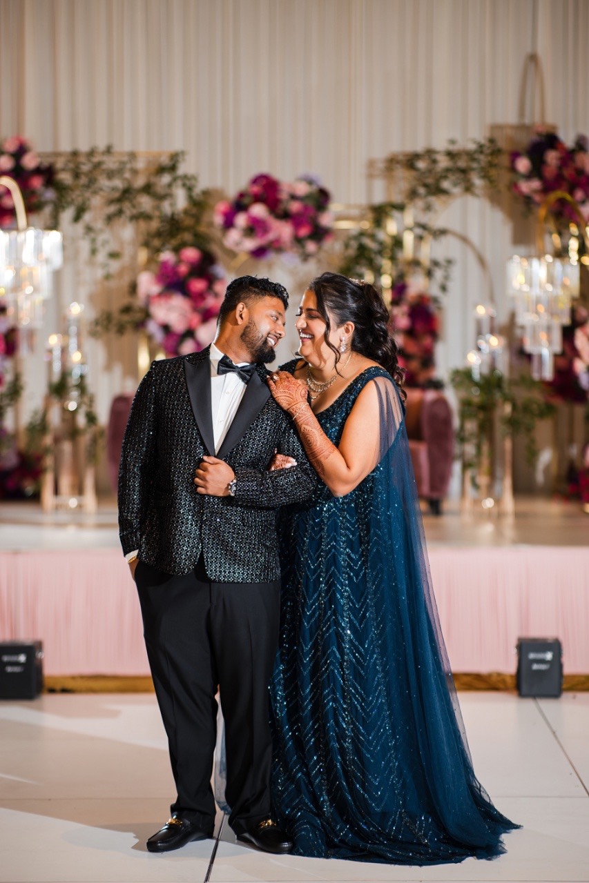Bride's detailed portrait with floral arrangement at San Antonio venue