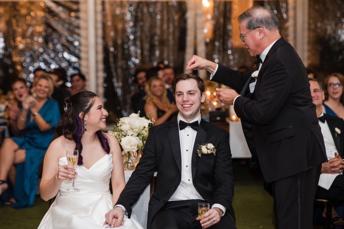 Cocktail hour at Woodbine Mansion with Bouquets of Austin florals
