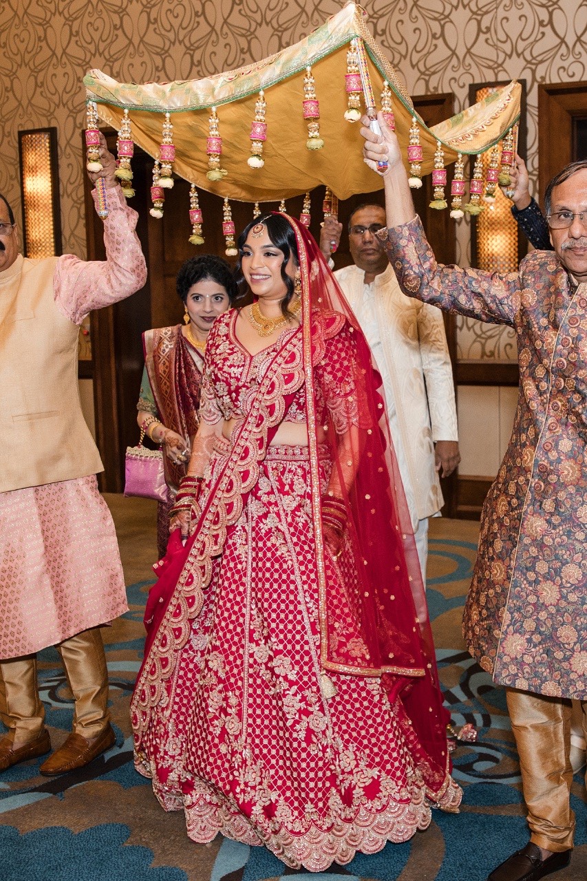 Bride and groom entering reception at Hyatt Regency Austin Texas