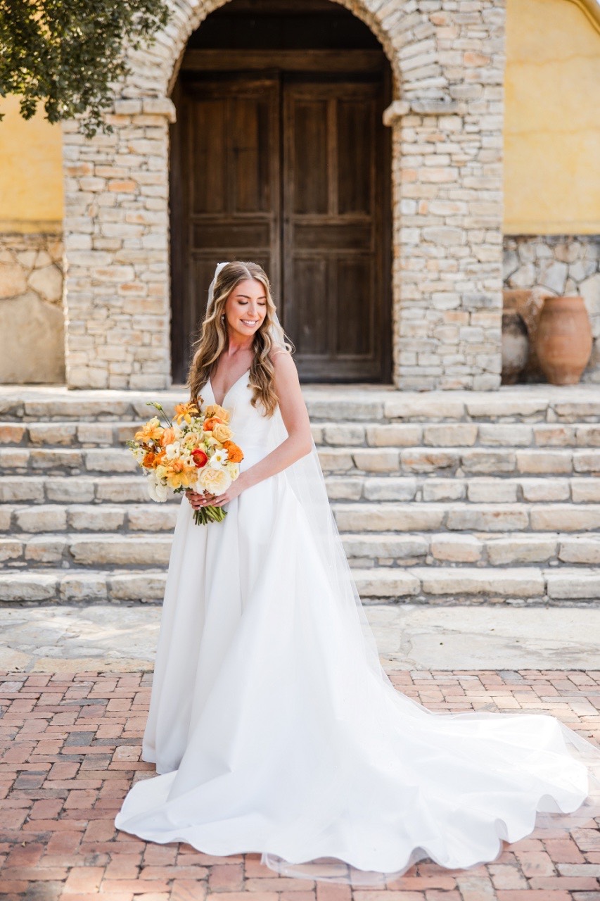 Emotional first look between groom and bride at Camp Lucy Dripping Springs