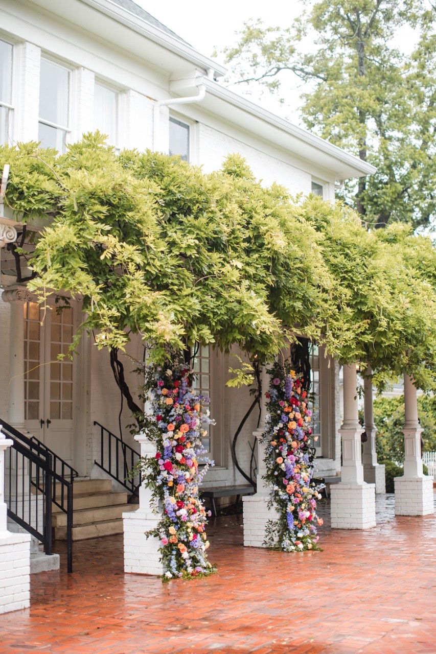 Bride and groom grand entrance into reception at Woodbine Mansion Round Rock