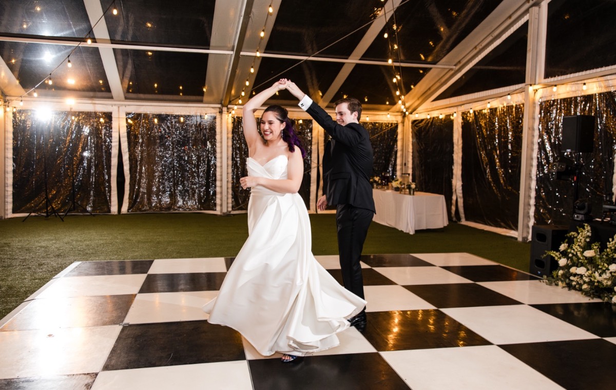 Newlyweds introduced at Round Rock reception by Greenbelt DJ