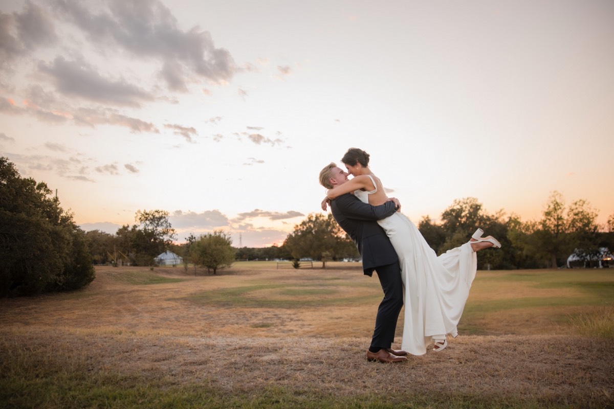 K and N dancing together at their Retreat at Balcones Springs wedding
