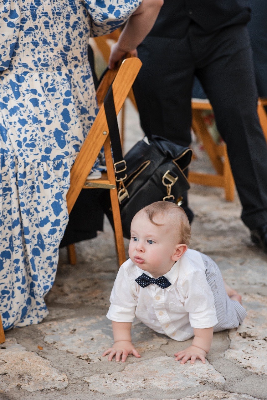 Bride and groom exiting reception at Old Glory Ranch Wimberley wedding