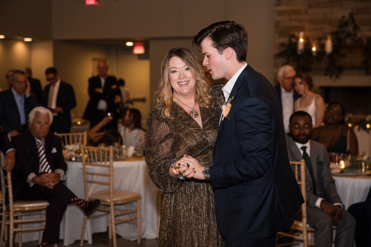 Newlyweds' first dance at Canyonwood Ridge wedding reception in Texas