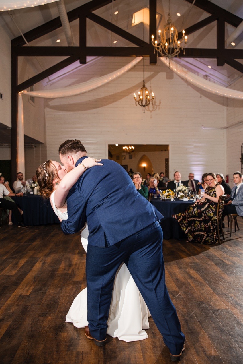 Groom's reaction captured during first look at Highpointe Estate wedding videography session.