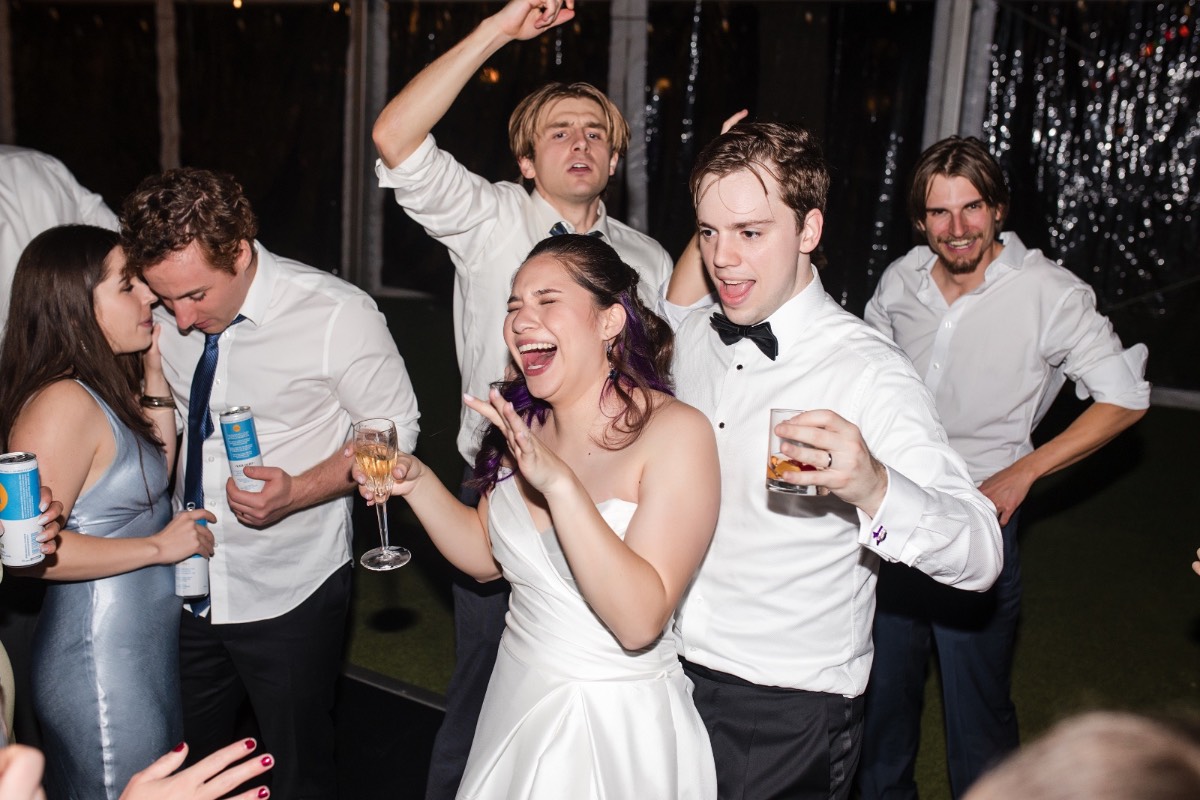 Toasts and speeches at Round Rock wedding reception by Greenbelt DJ
