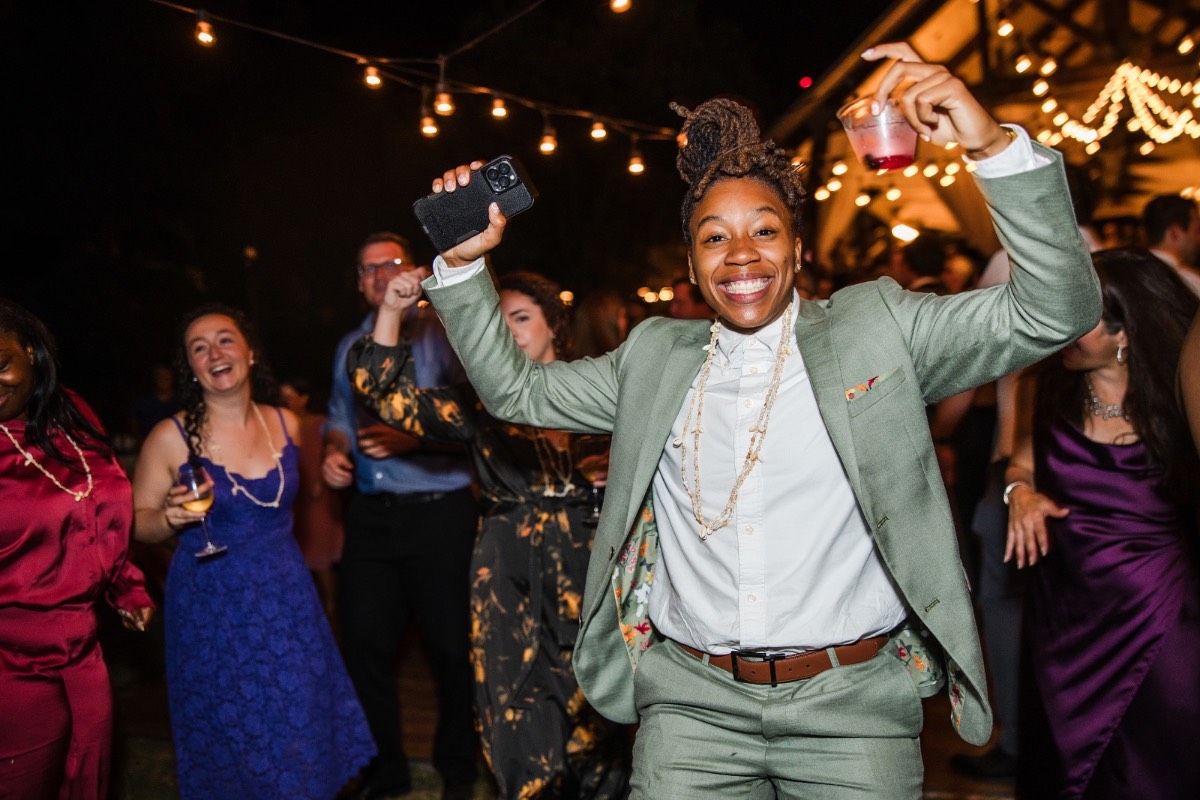 Groom dancing with mother at The Retreat at Balcones Springs wedding