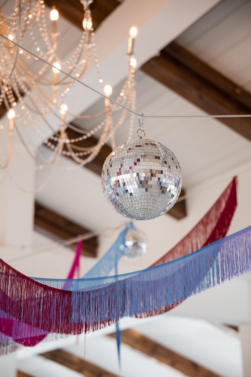 Reception tent setup at Videre Estate for Cora and Cameron