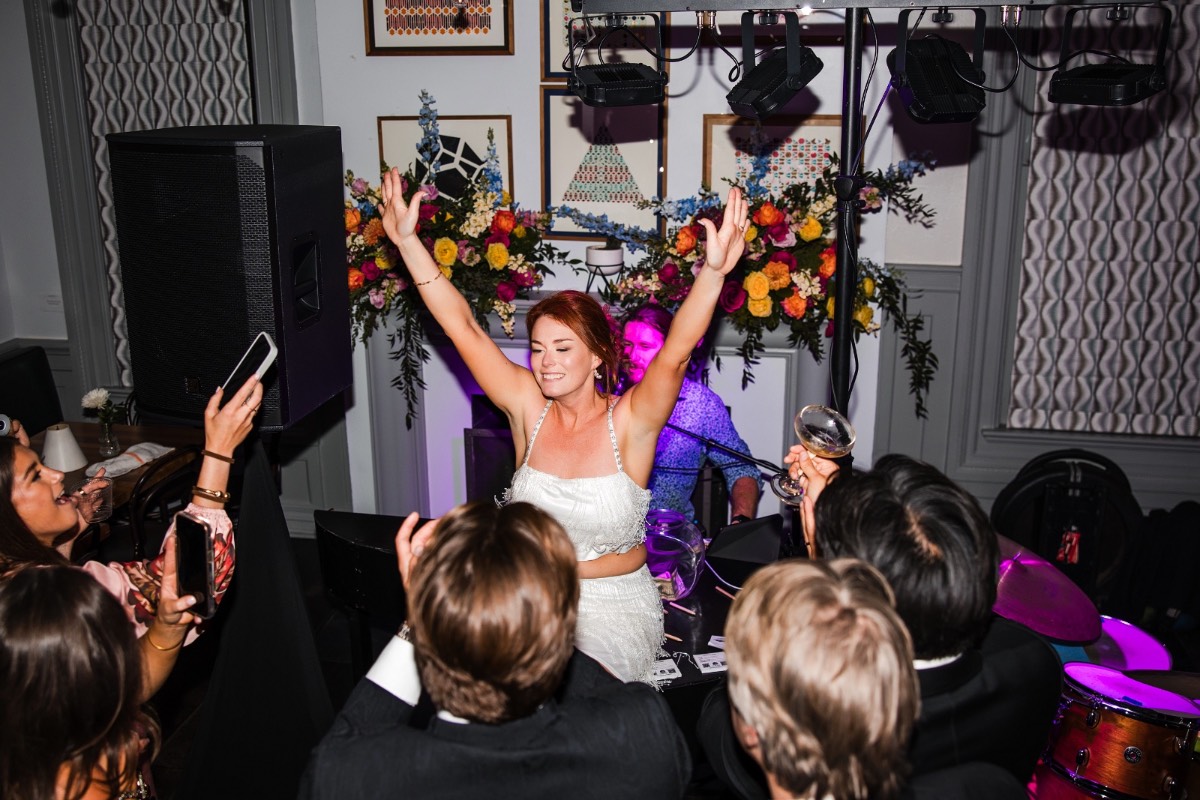 Bride and groom's first dance at Hotel Ella reception