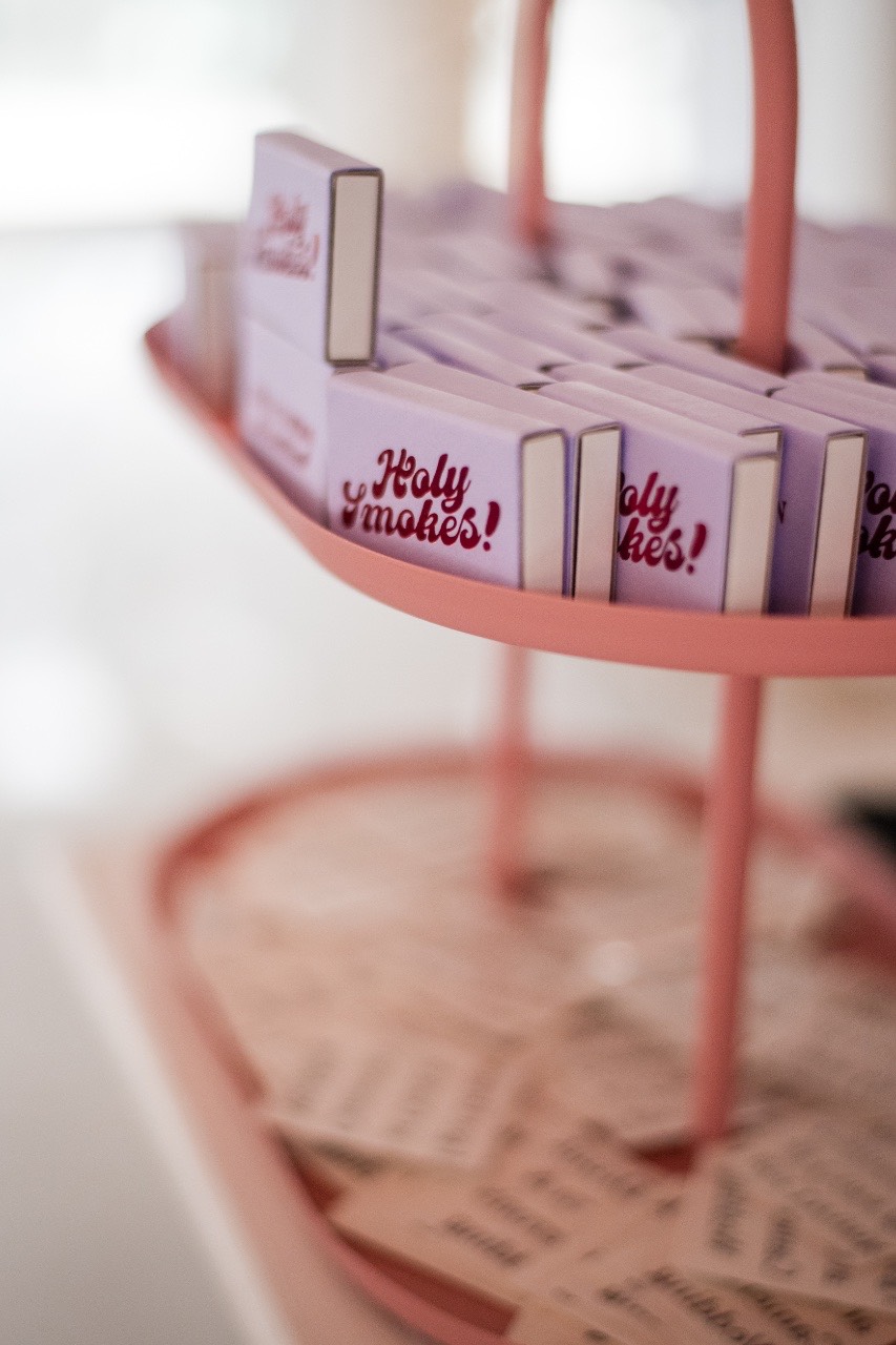 Wedding menu cards at The Videre Estate reception dinner tables