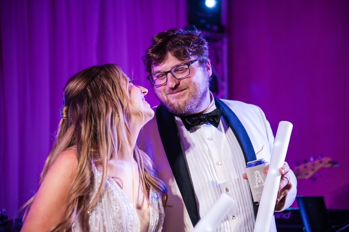 Emotional moments during speeches at S and A's Barr Mansion wedding.