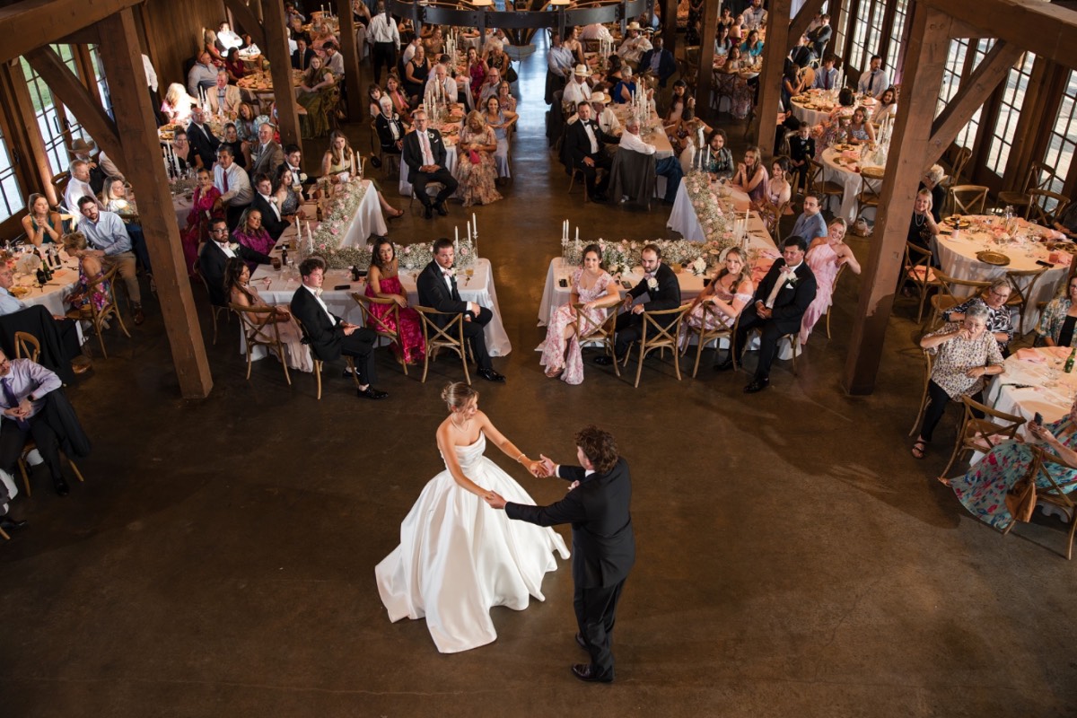 Bride's bouquet featuring white and blush florals at Hidden River Ranch