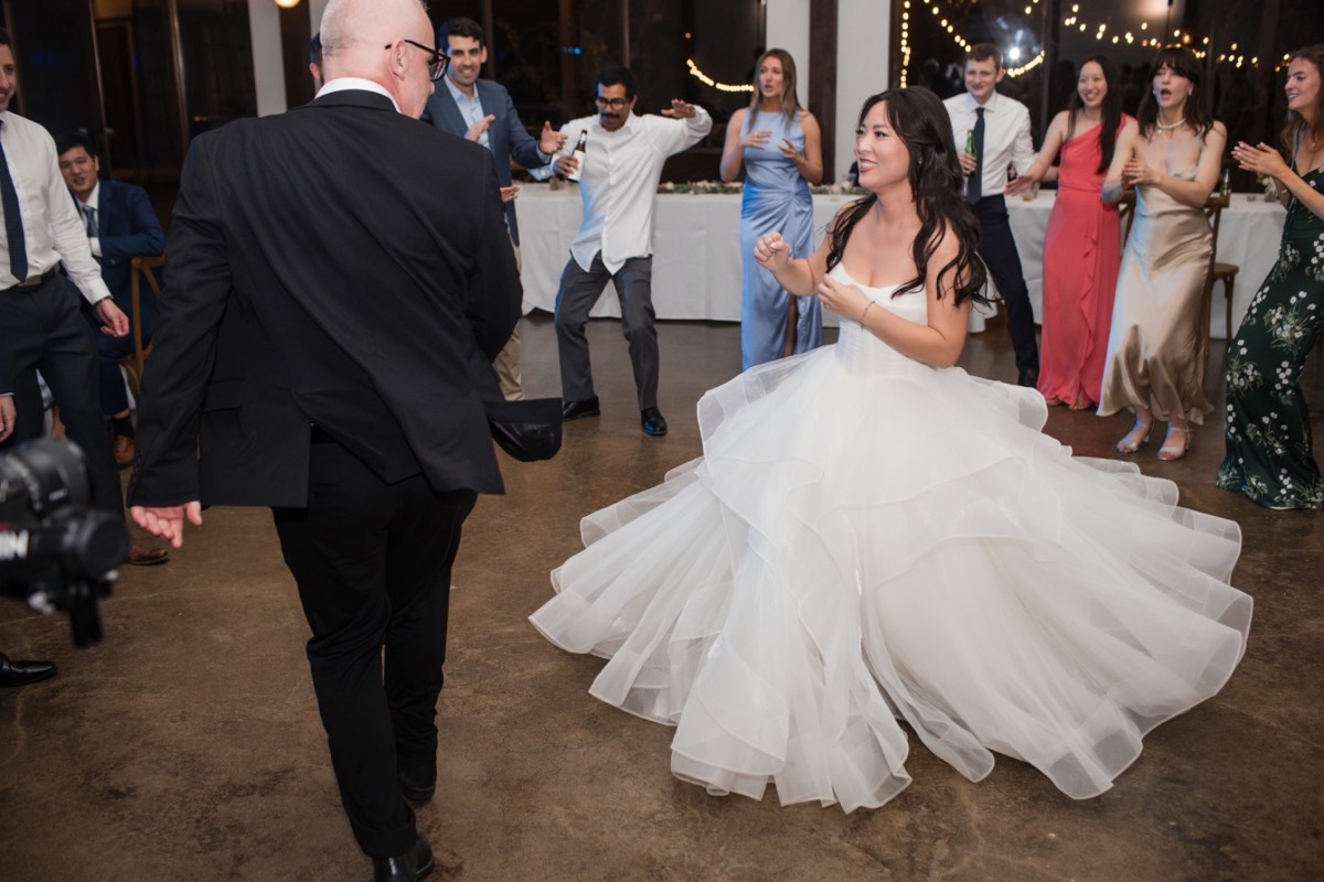 Pecan Springs Ranch Austin wedding day concluded for couple L and M