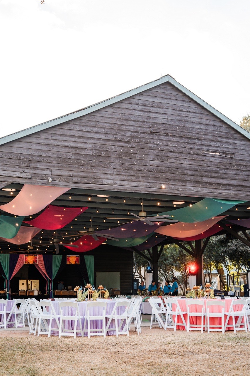 Newlyweds celebrating with guests at Hill Country Resort wedding