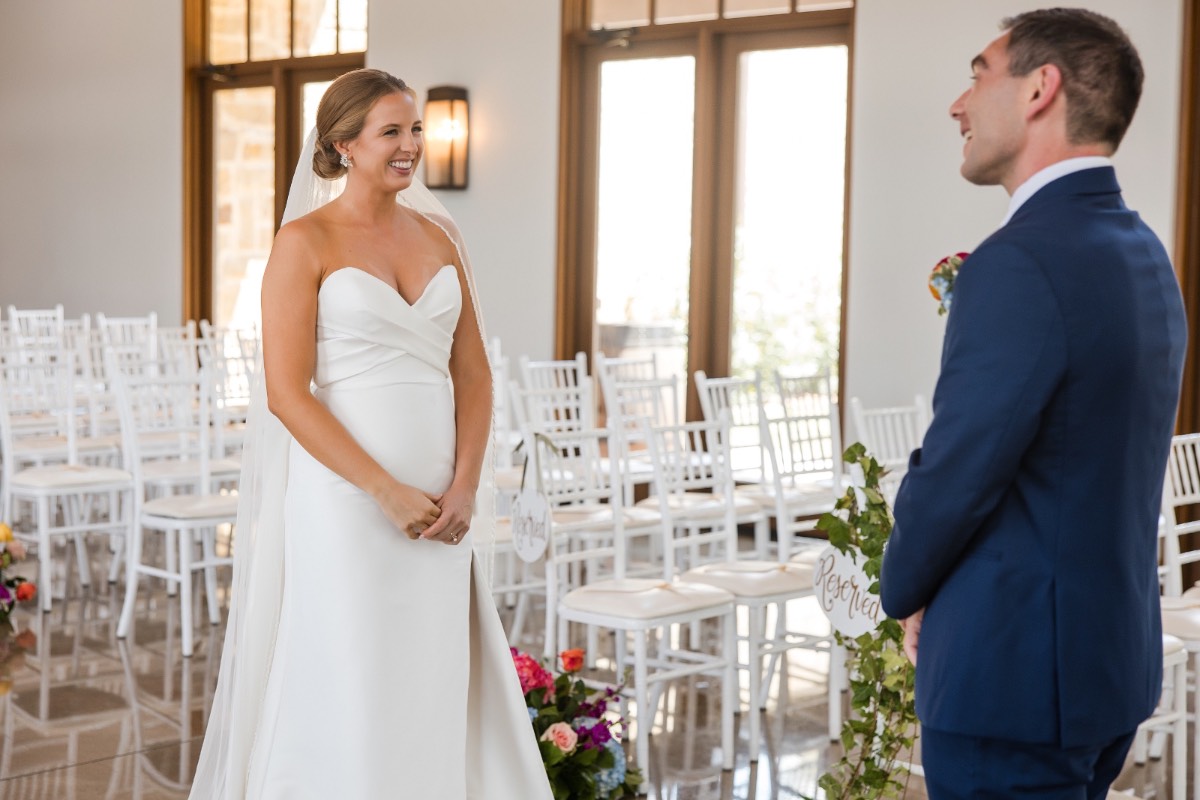 Amanda Blue Events coordinator reviewing timeline details before the Canyonwood Ridge wedding