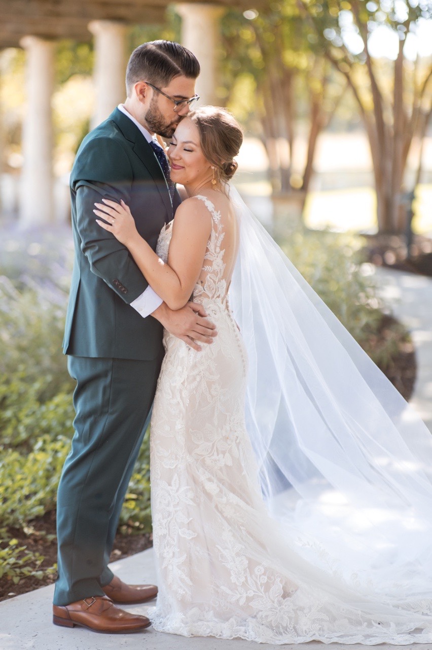 Groom's reaction during first look with bride at Garey House wedding